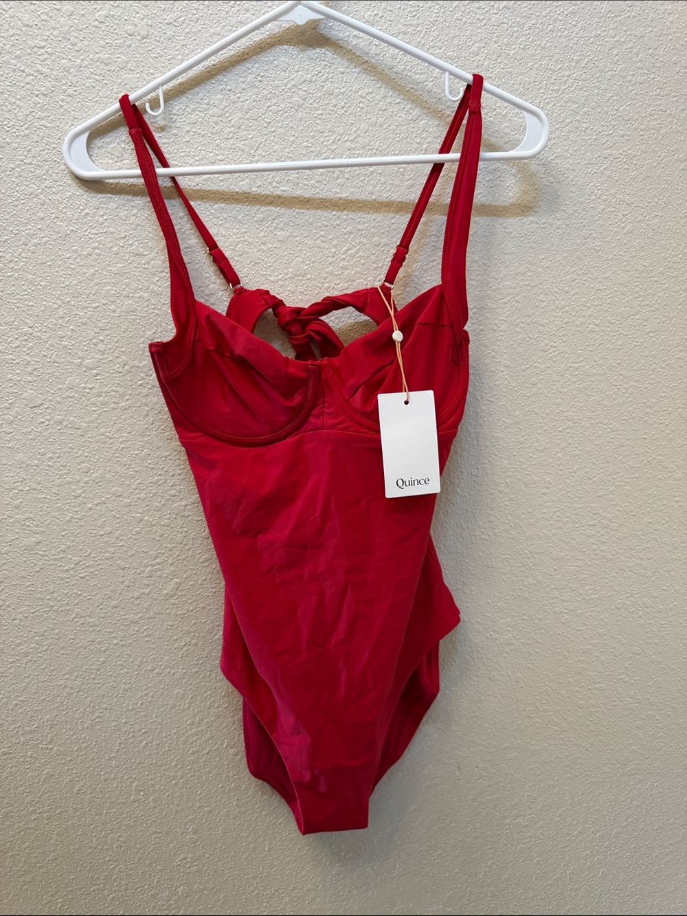 Quince Red Underwire One-Piece Bandeau Bodysuit